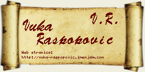 Vuka Raspopović vizit kartica